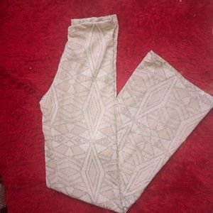 Nude Glittered Flared Pants